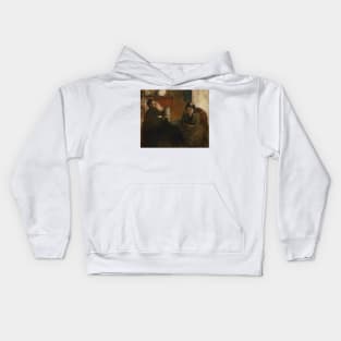 Portrait of Mme Lisle and Mme Loubens by Edgar Degas Kids Hoodie